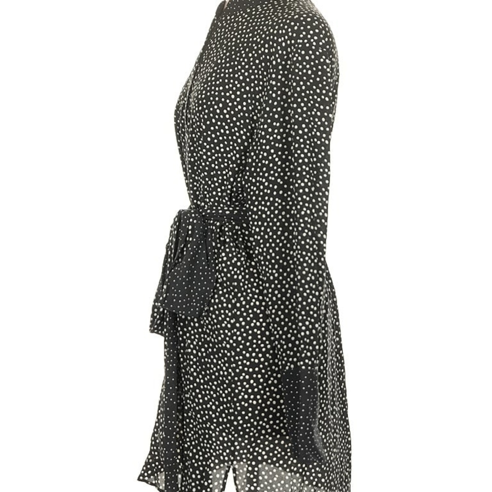 Diane von Furstenberg 100% Silk, long sleeve,  polka dot print, black, short - Picture 2 of 8